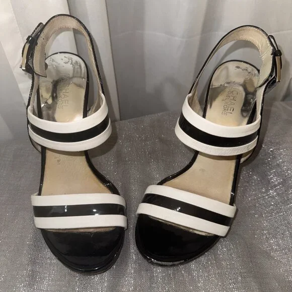 Michael Kors Women's Black/White 5.5 Inch Heels - Picture 9 of 9